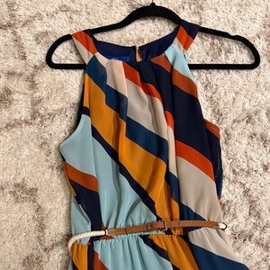 Apt. 9 Blue and Orange Striped Midi Dress